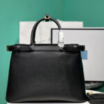 Prada Medium Leather Handbag With Belt 1BA417 Black